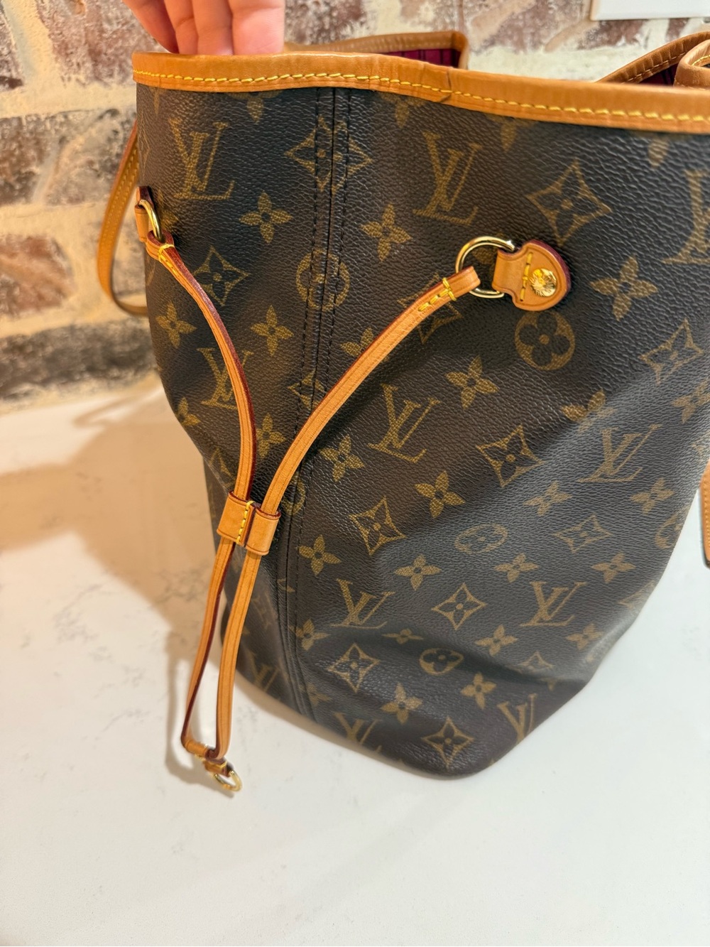 Louis Vuitton Monogram Canvas Tote with Pink Interior - Picture 3 of 6